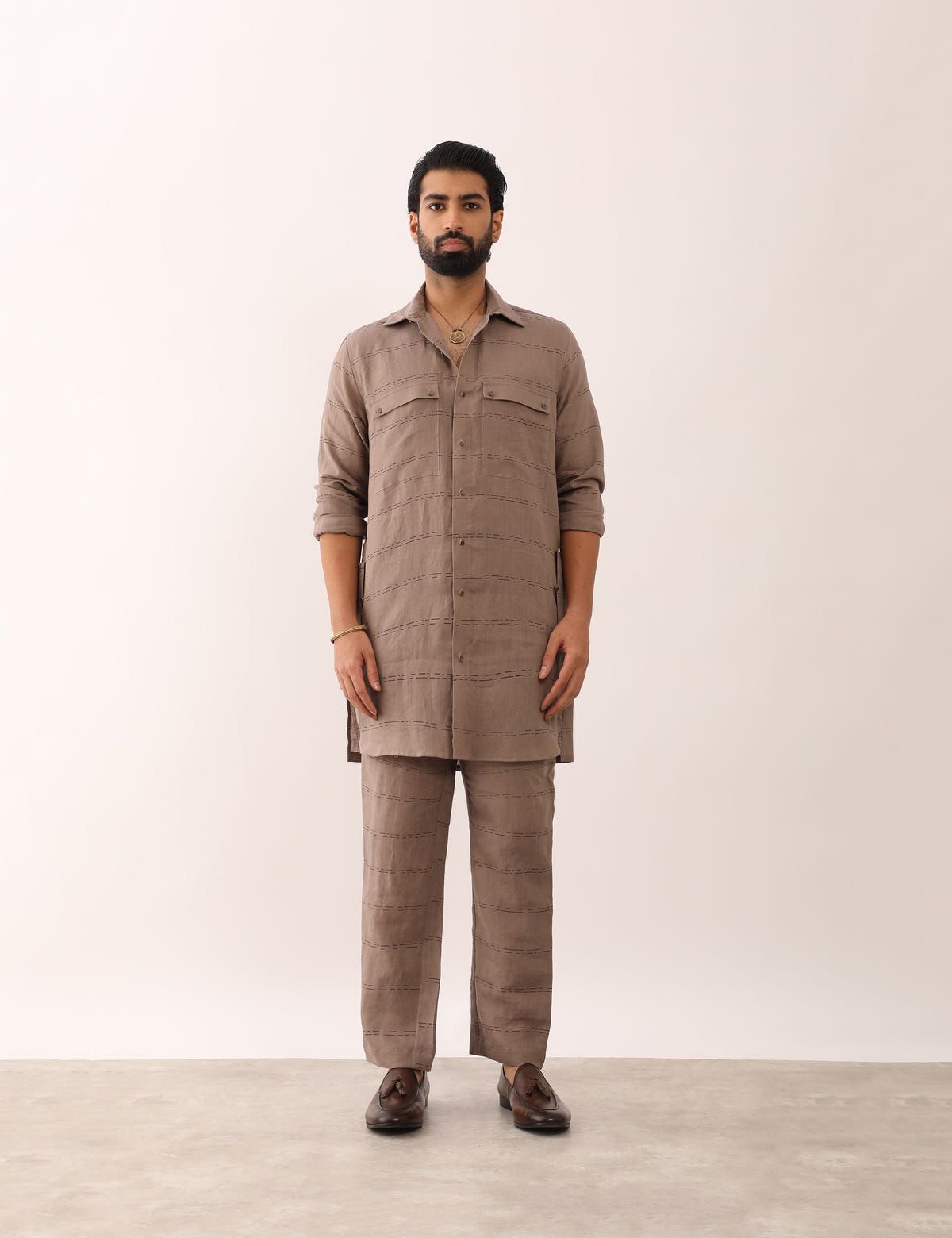 KARAN SADDLE SHIRT SET - STONE - image 1