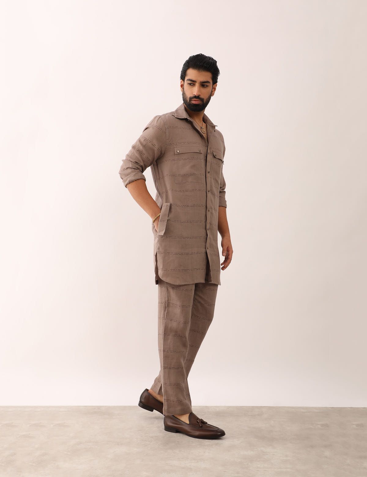 KARAN SADDLE SHIRT SET - STONE - image 5