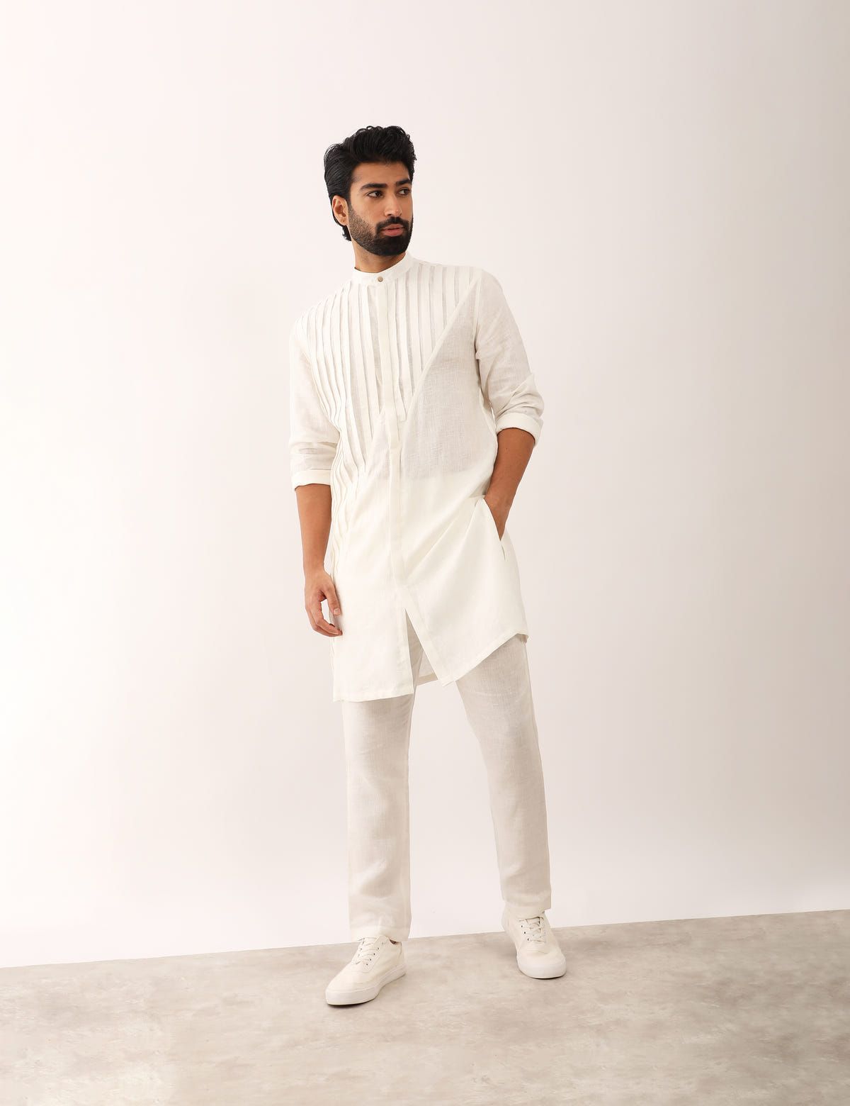 AARAV KURTA SET - WHITE - image 5