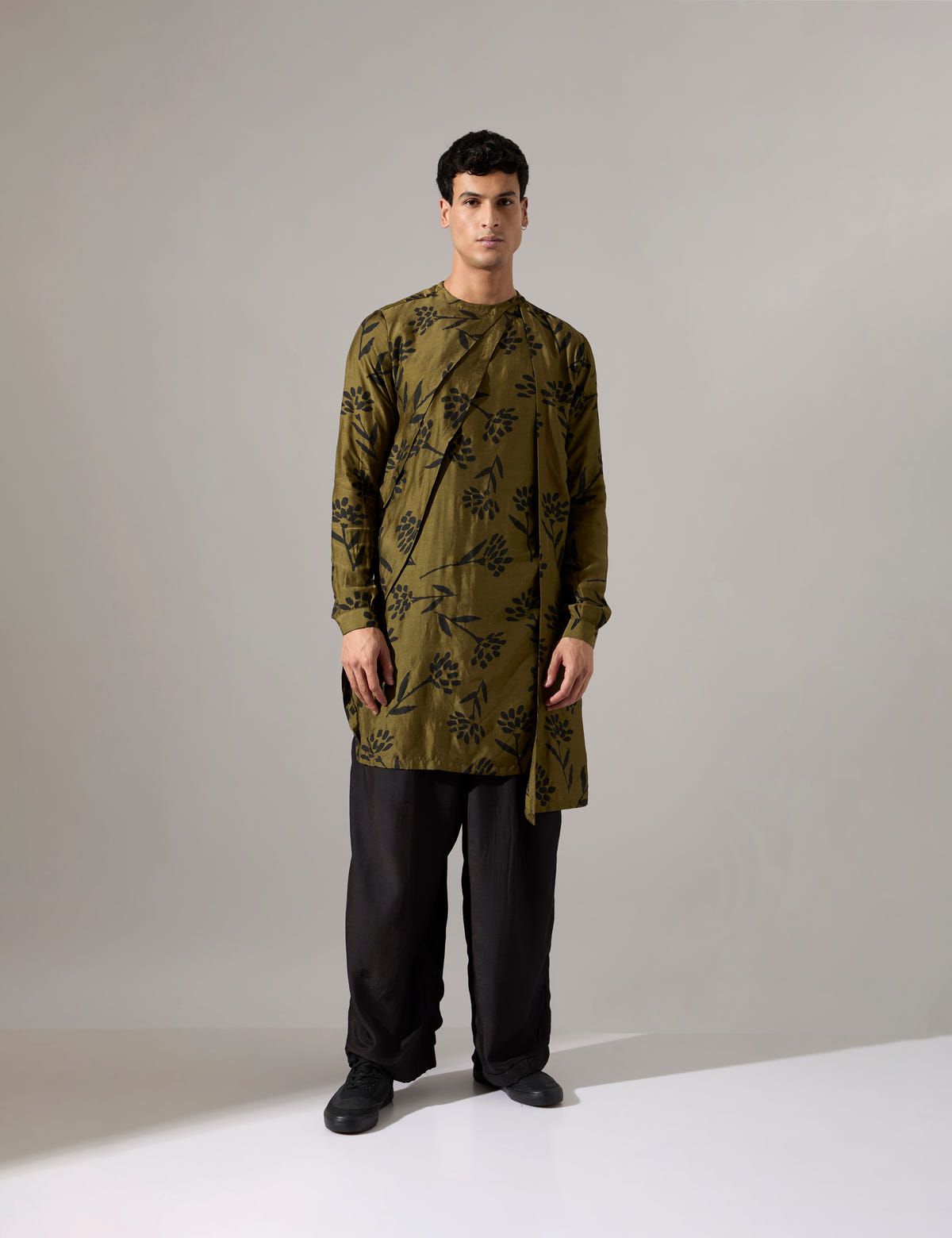 Dorian Paradise Kurta Set - Olive - image 1