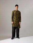Dorian Paradise Kurta Set - Olive view 1