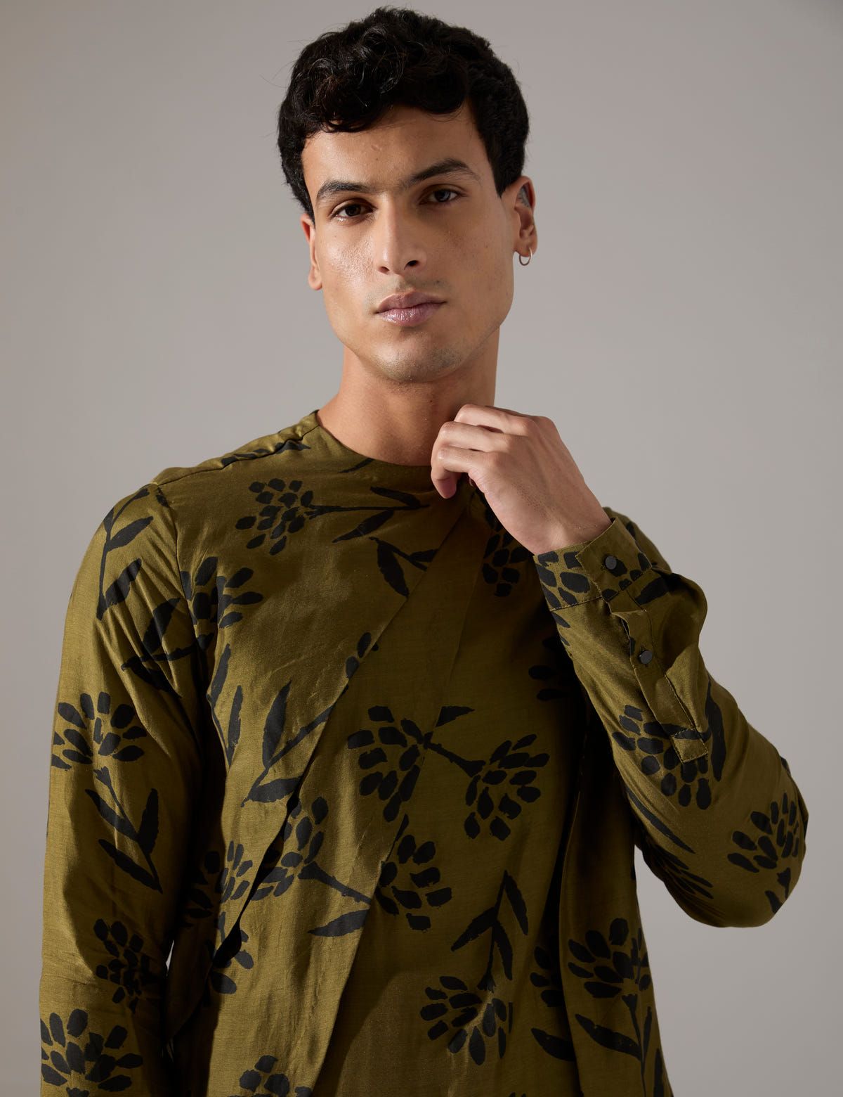 Dorian Paradise Kurta Set - Olive - image 4