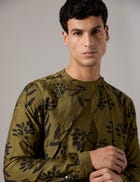 Dorian Paradise Kurta Set - Olive view 7