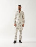 ELIJAH BRICKS KURTA- IVORY view 1