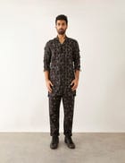 OLFA GRID FLORALSHIRT SET - BLACK view 1