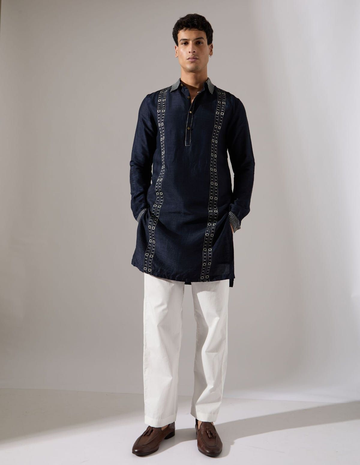 Henry Regal Kurta Set - Navy - image 1
