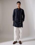 Henry Regal Kurta Set - Navy view 1