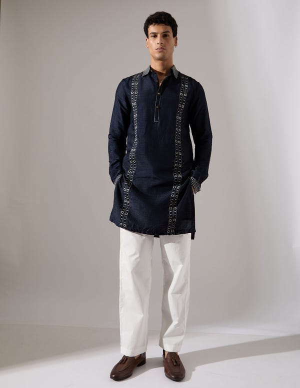 SON OF A NOBLE - SNOB — Henry Regal Kurta Set - Navy