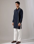 Henry Regal Kurta Set - Navy view 2