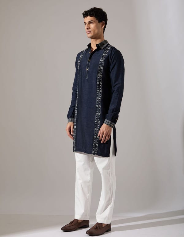 SON OF A NOBLE - SNOB — Henry Regal Kurta Set - Navy