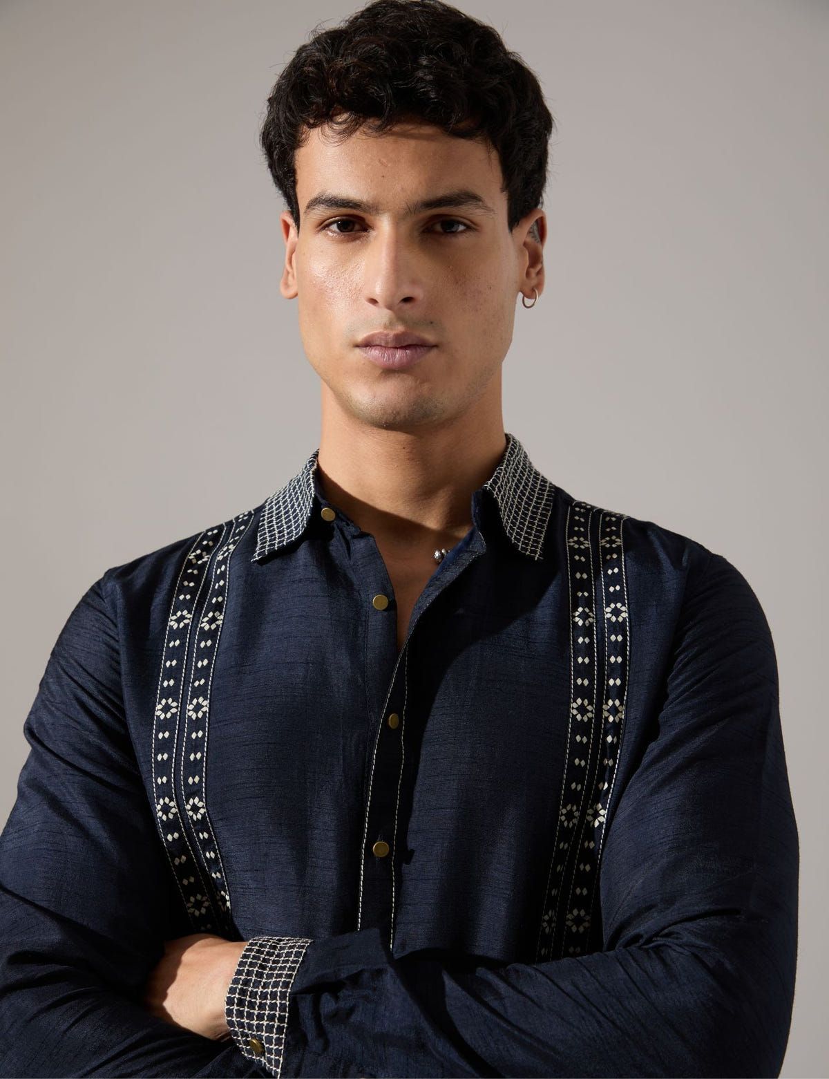 Henry Regal Kurta Set - Navy - image 4