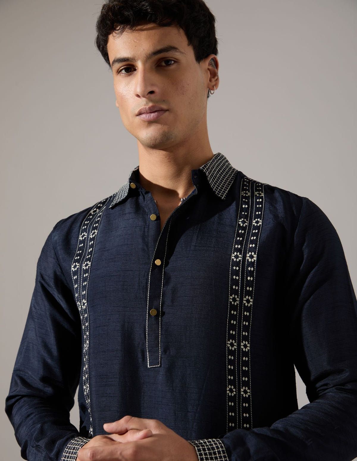 Henry Regal Kurta Set - Navy - image 6