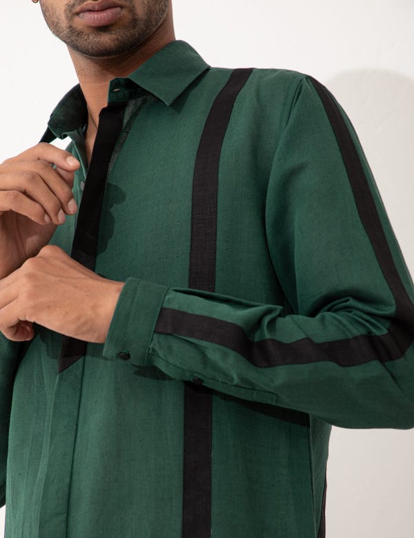 SON OF A NOBLE - SNOB — KAIN KURTA - GREEN