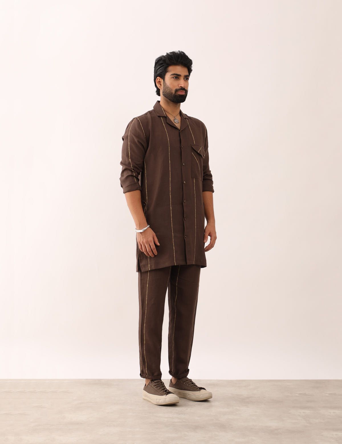 AVAY FLOW SHIRT SET - BROWN - image 3
