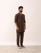 AVAY FLOW SHIRT SET - BROWN view 3