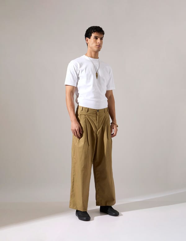 SON OF A NOBLE - SNOB — Jep Pleated Baggy Pant - Khaki