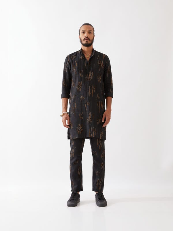 SON OF A NOBLE - SNOB — CARSON METEOR KURTA SET - BLACK