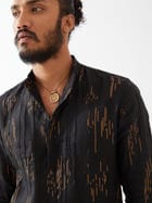 CARSON METEOR KURTA SET - BLACK view 6