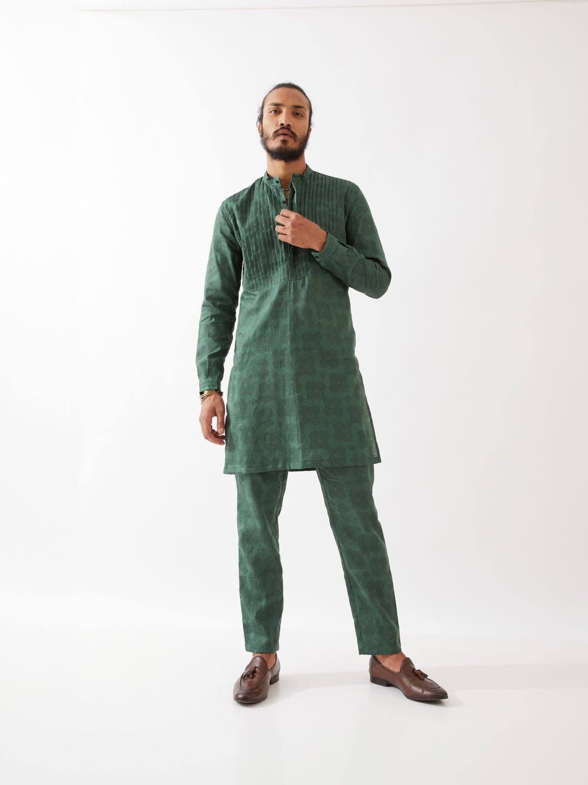 ACE FLORA KURTA SET - GREEN - image 7