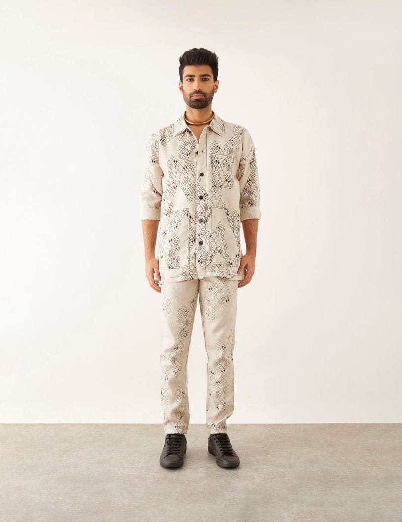 YANI VILLAGE SHIRT SET - IVORY