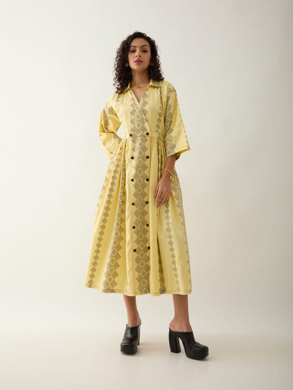 SON OF A NOBLE - SNOB — RICARDO DRESS - LEMON