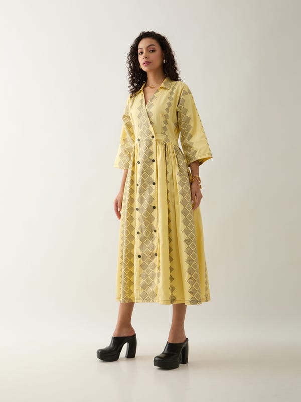SON OF A NOBLE - SNOB — RICARDO DRESS - LEMON