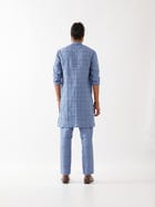 JENSON WINDOW CHECK KURTA - BLUE view 5