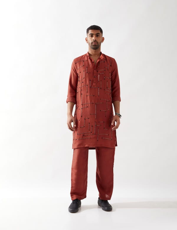 SON OF A NOBLE - SNOB — NOAH KURTA SET - MAROON