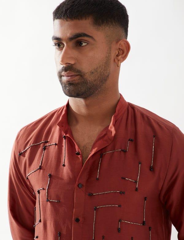SON OF A NOBLE - SNOB — NOAH KURTA SET - MAROON