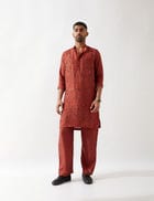 NOAH KURTA SET - MAROON view 3