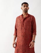 NOAH KURTA SET - MAROON view 6