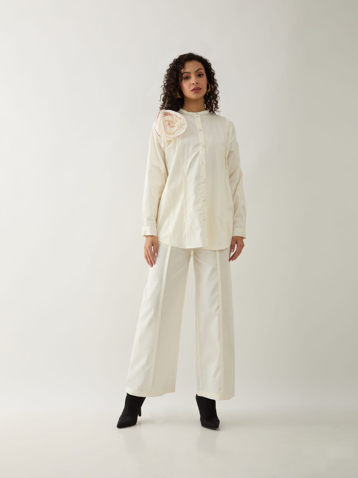 ROSETTE SHIRT - OFF WHITE - image 1