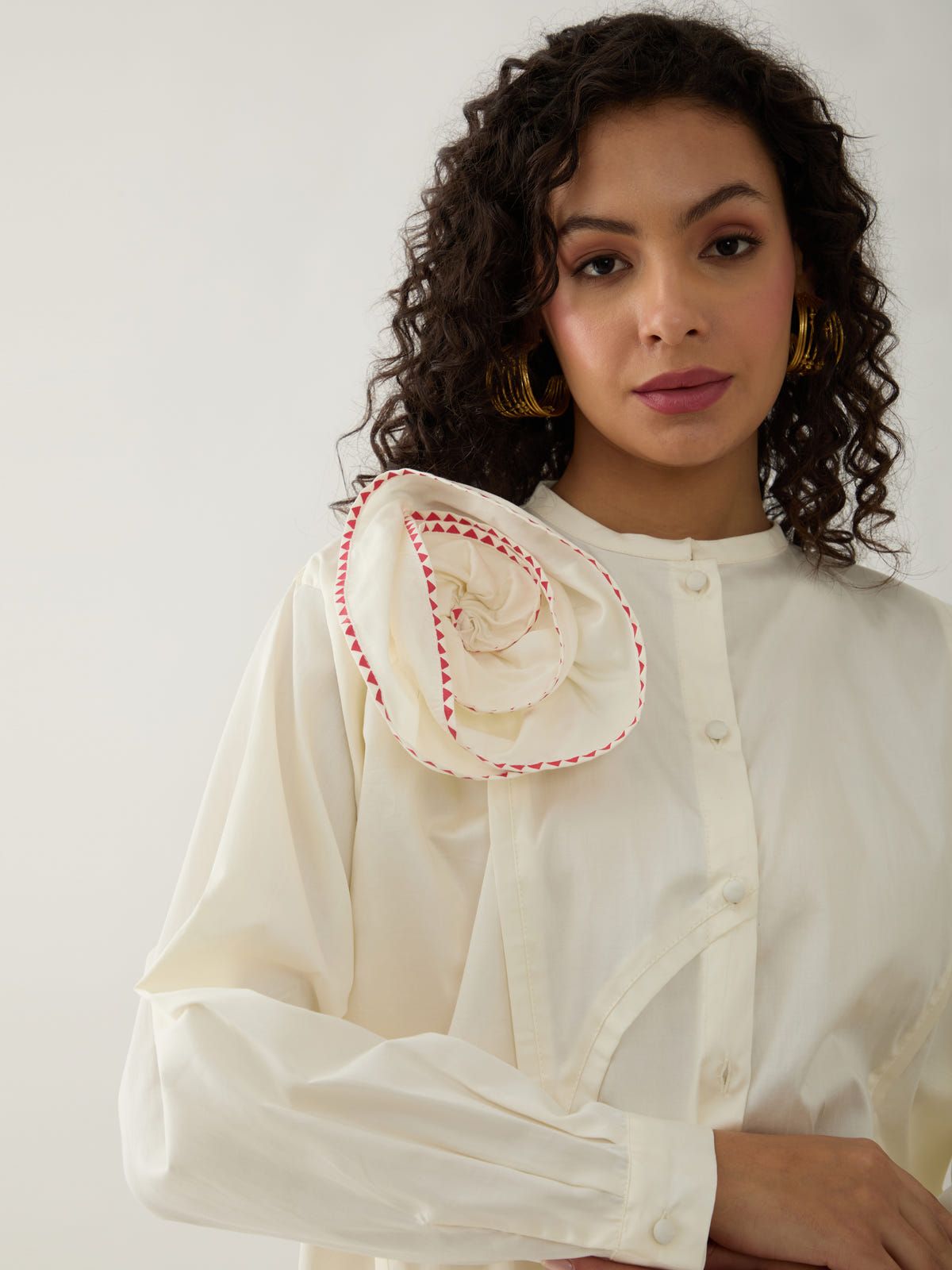 ROSETTE SHIRT - OFF WHITE - image 3