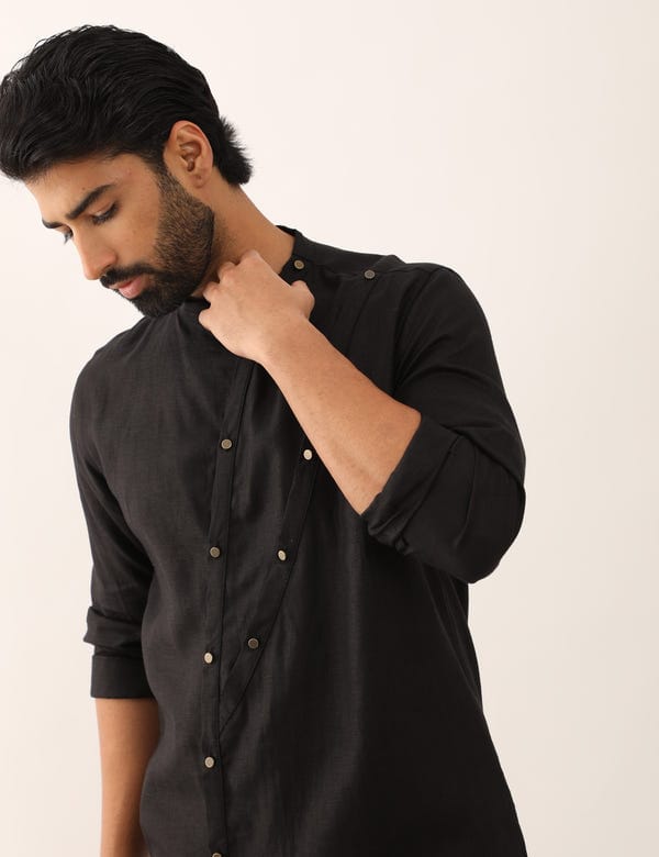 SON OF A NOBLE - SNOB — AADI  KURTA - BLACK
