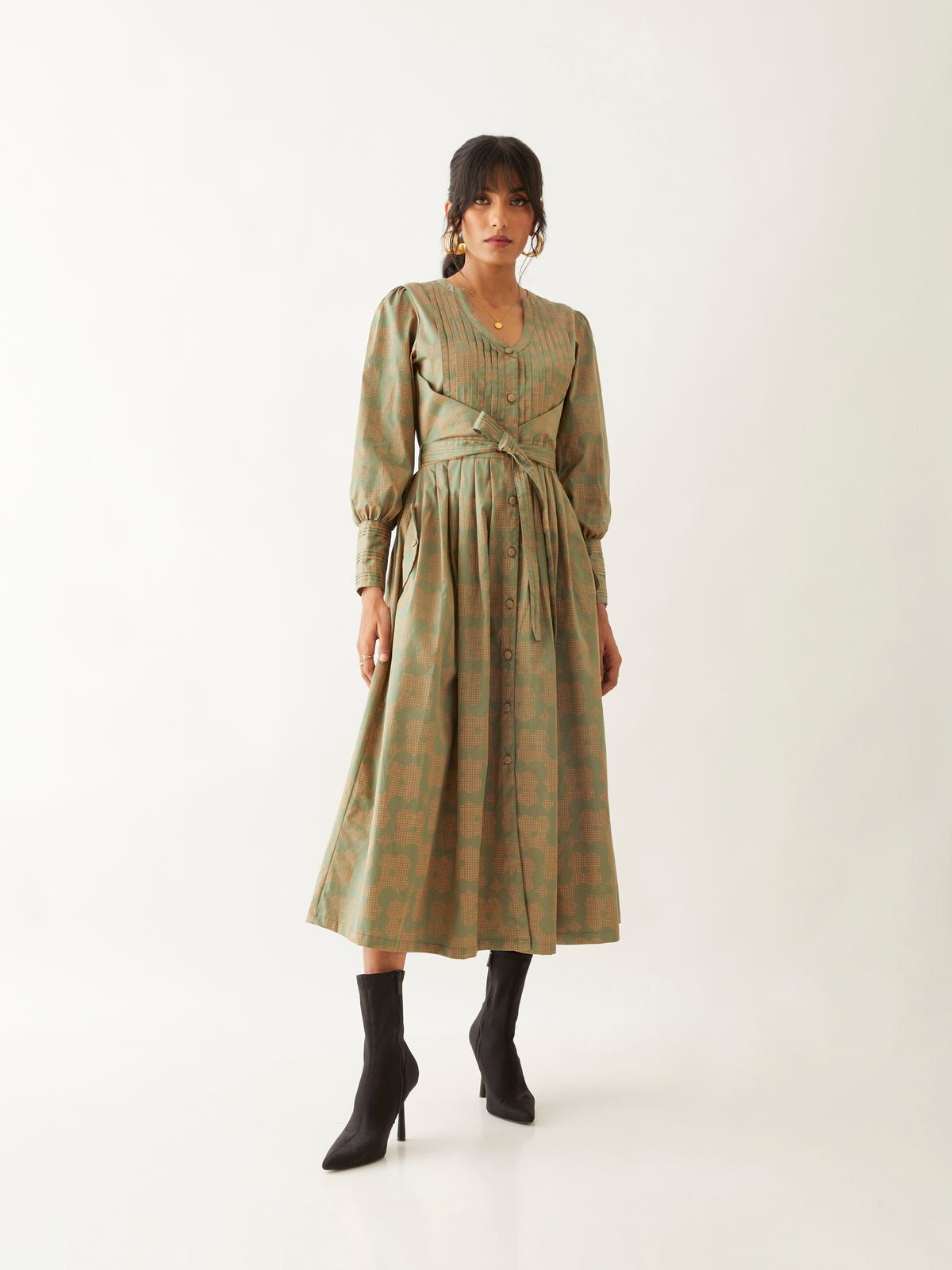 ZEBA DRESS - SAGE - image 1