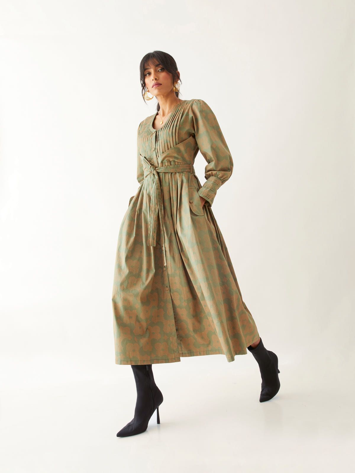 ZEBA DRESS - SAGE - image 3