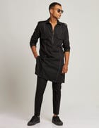 PATHAN KURTA - BLACK view 5