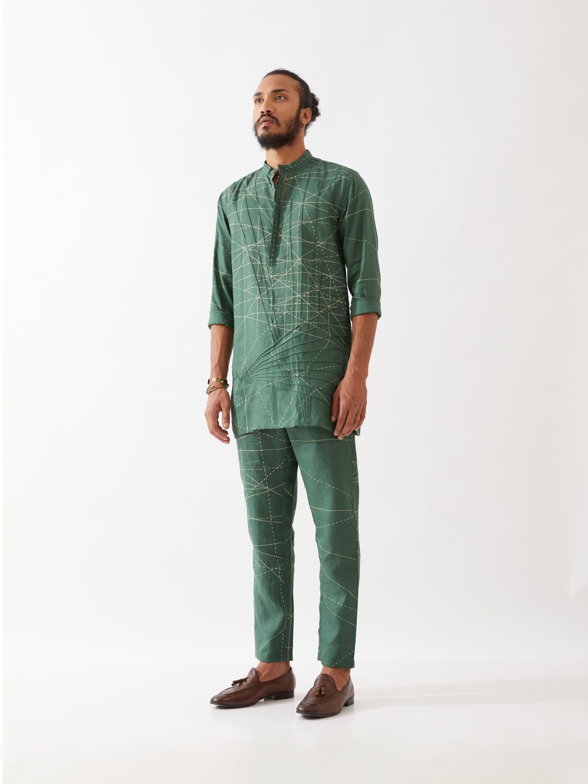 JASPER NETWORK KURTA SET - GREEN - image 3