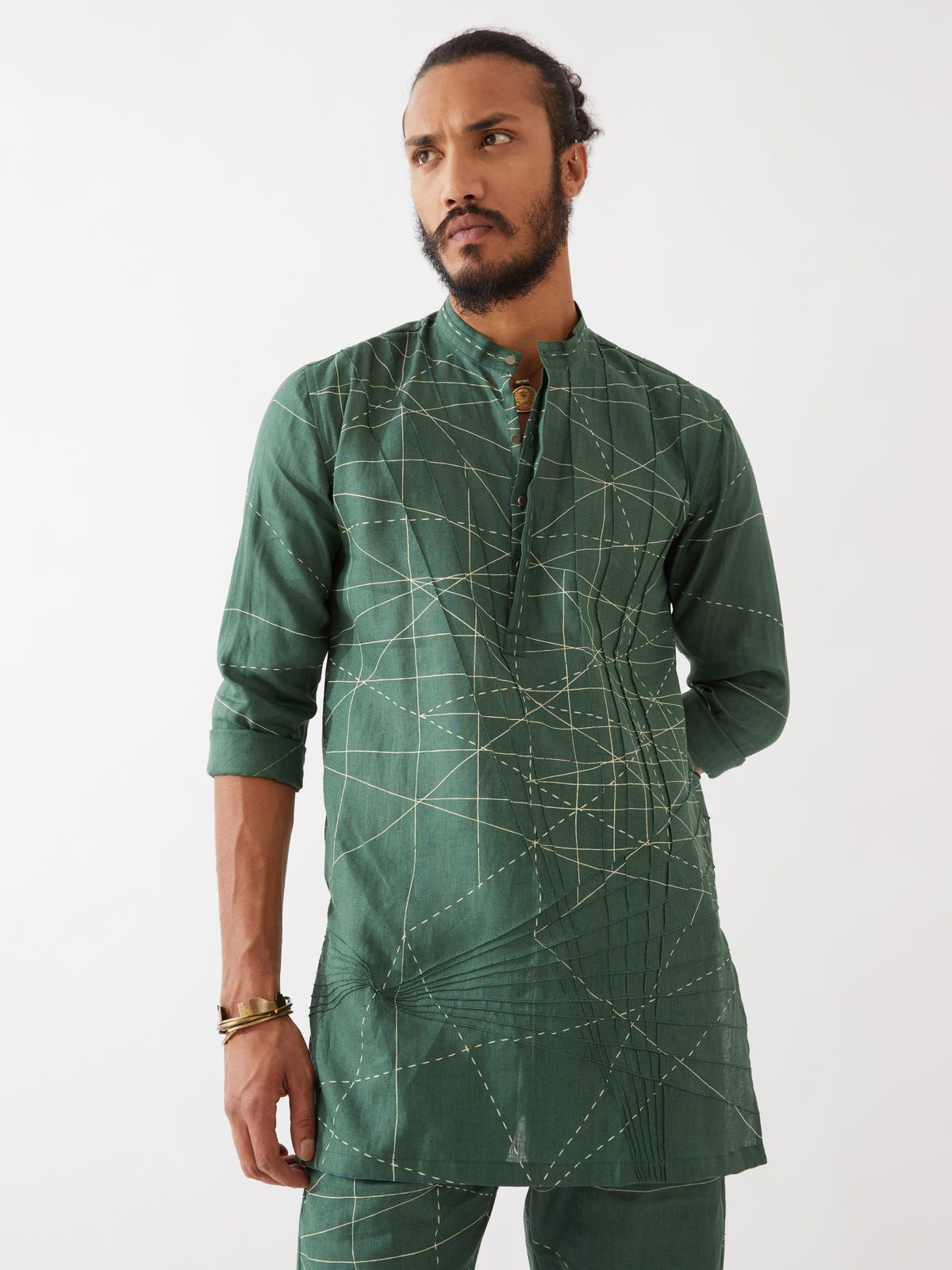 JASPER NETWORK KURTA SET - GREEN - image 5