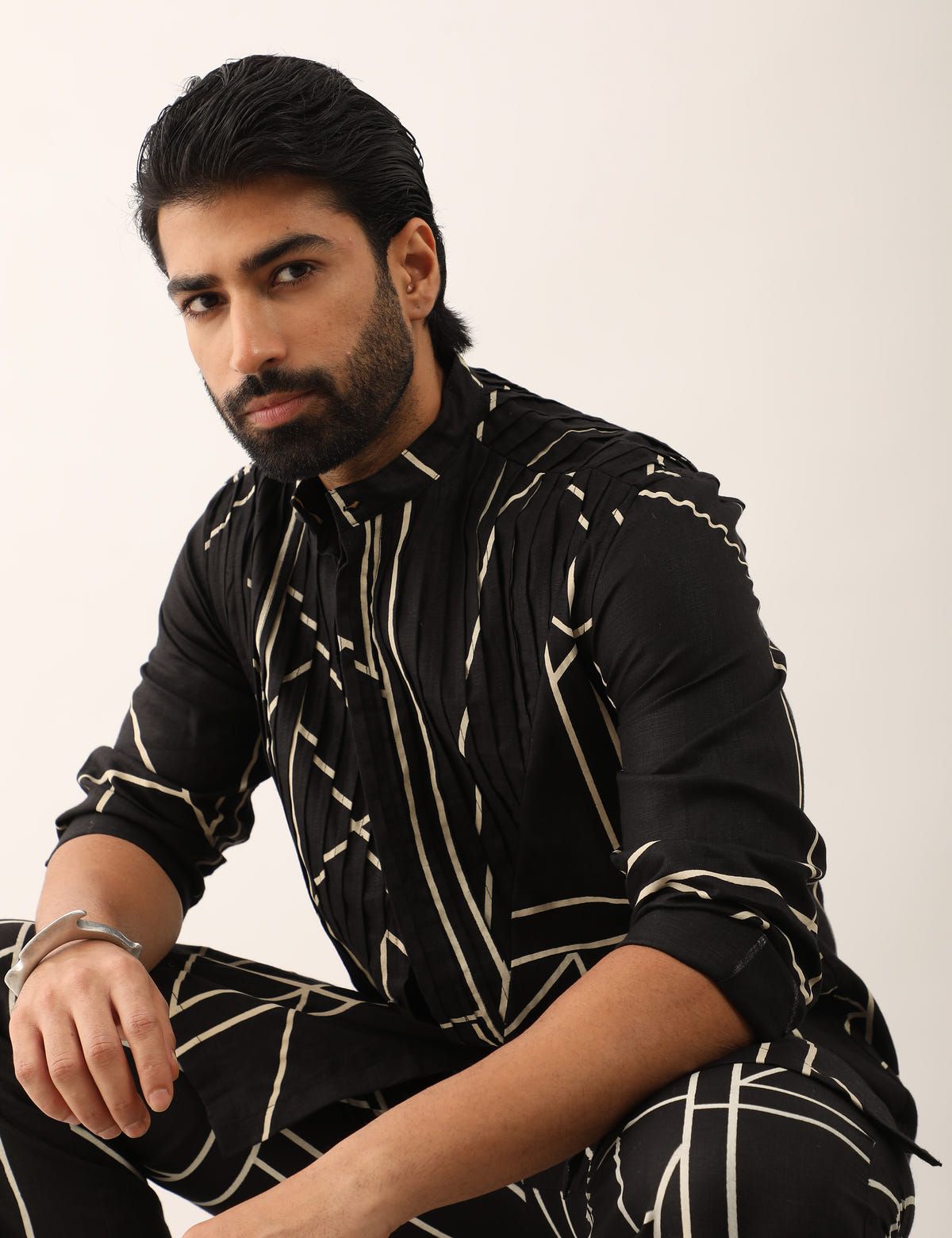 AADI GLASS KURTA SET - BLACK - image 1