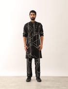 AADI GLASS KURTA SET - BLACK view 3