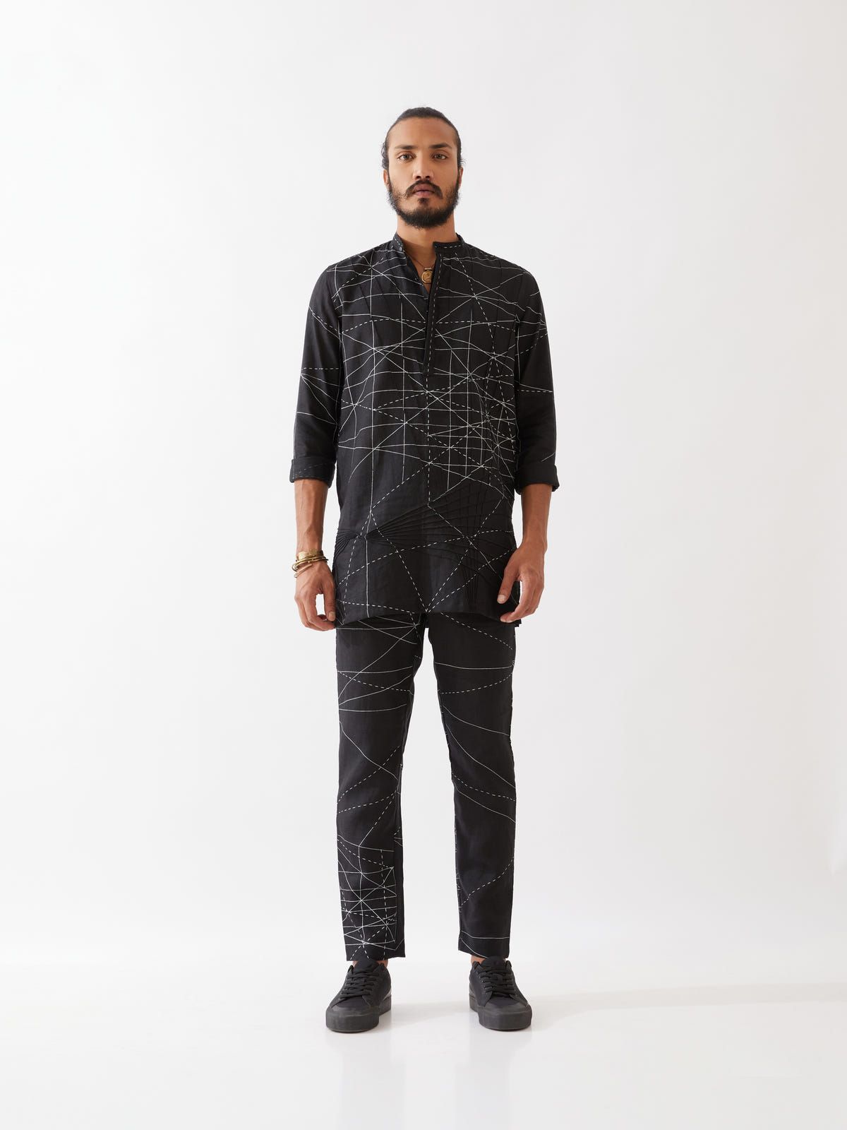 JASPER NETWORK KURTA SET - BLACK - image 2