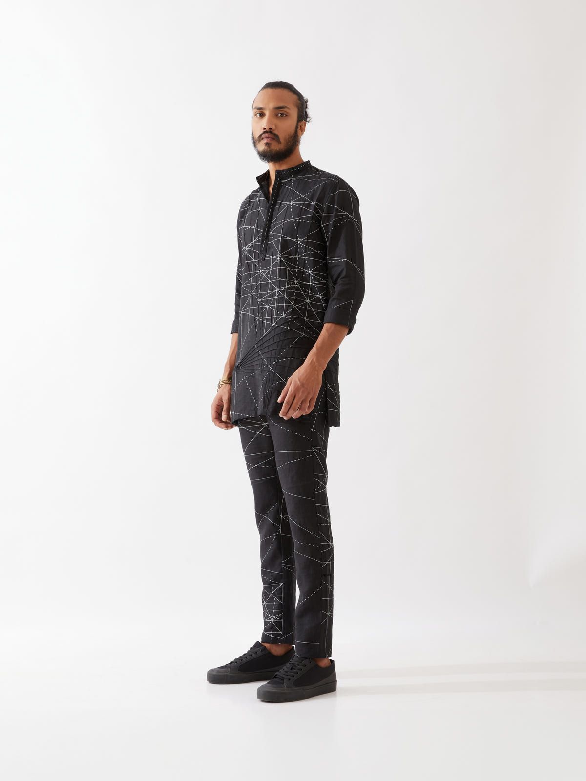 JASPER NETWORK KURTA SET - BLACK - image 3