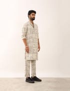 PRANAV CHECKS KURTA SET - IVORY view 2