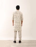 PRANAV CHECKS KURTA SET - IVORY view 3