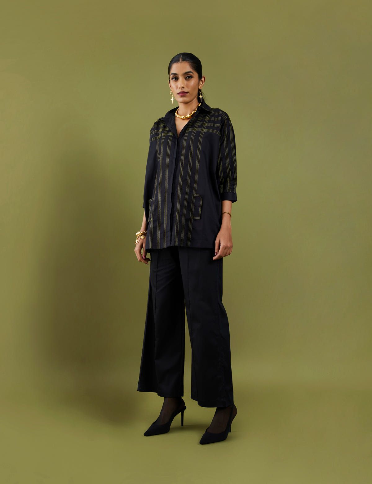 GRID SHIRT - BLACK - image 4