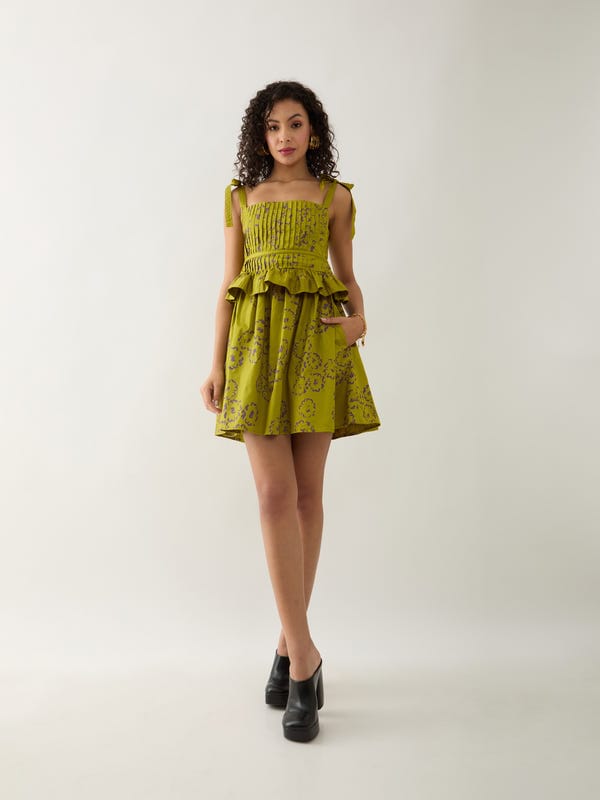 SON OF A NOBLE - SNOB — MAUD DRESS - LEAF