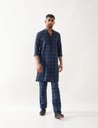 KENT REGAL KURTA SET - NAVY view 1
