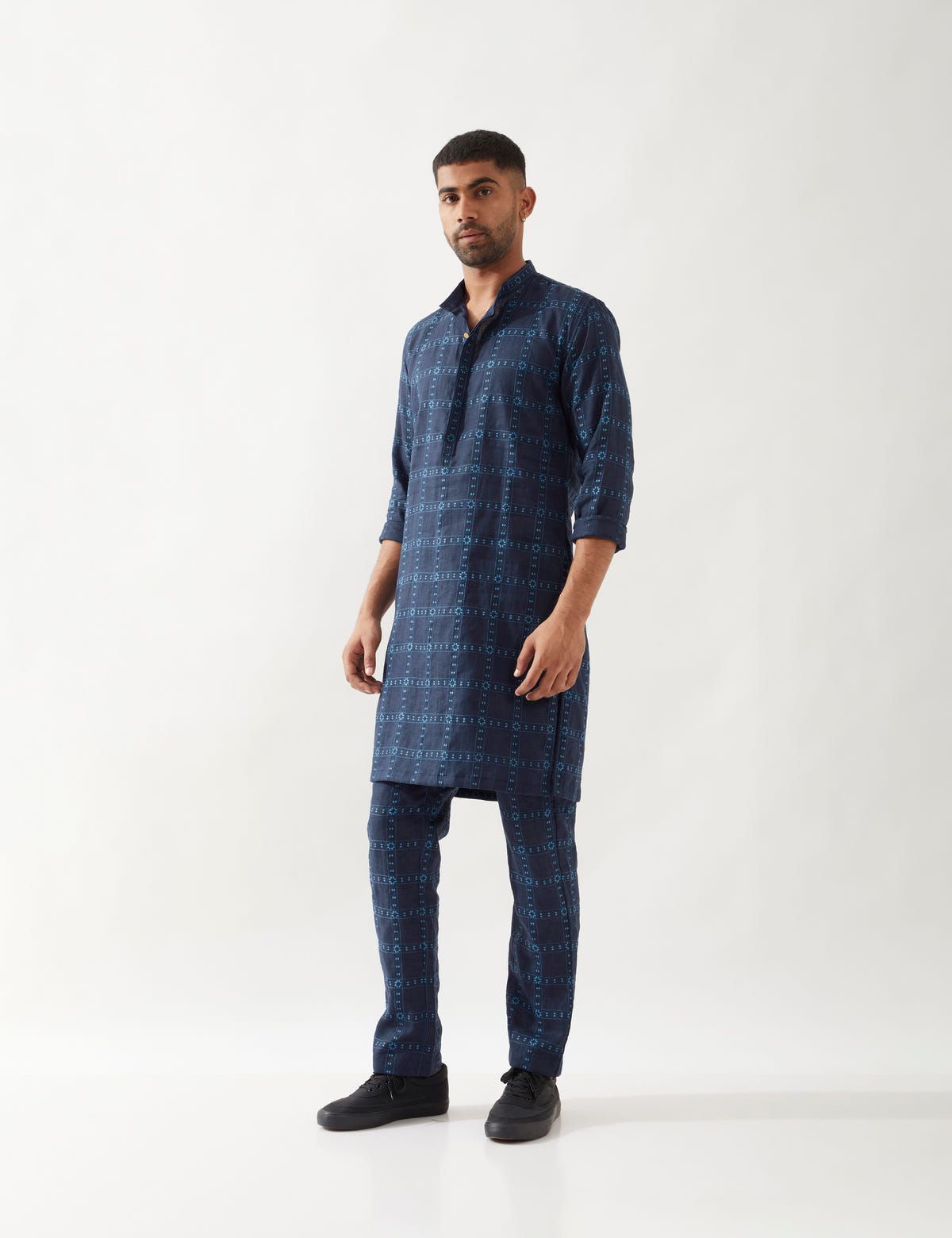 KENT REGAL KURTA SET - NAVY - image 2
