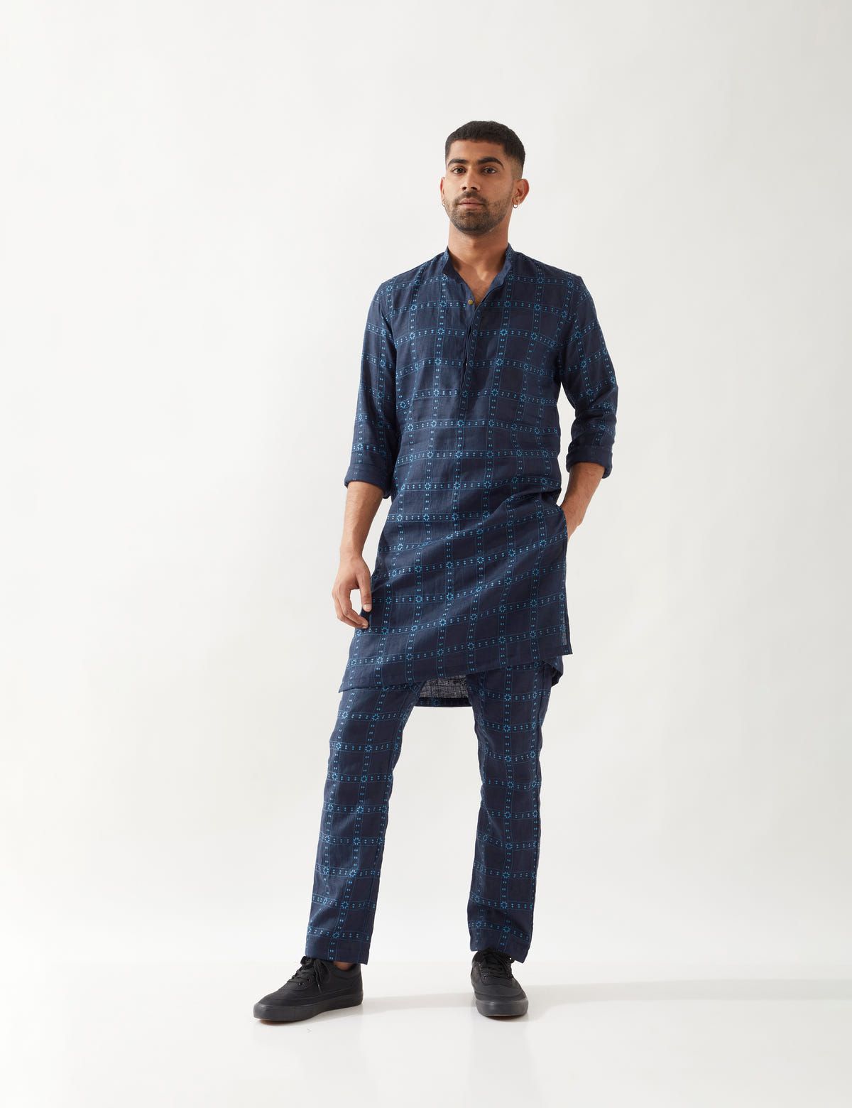 KENT REGAL KURTA SET - NAVY - image 4